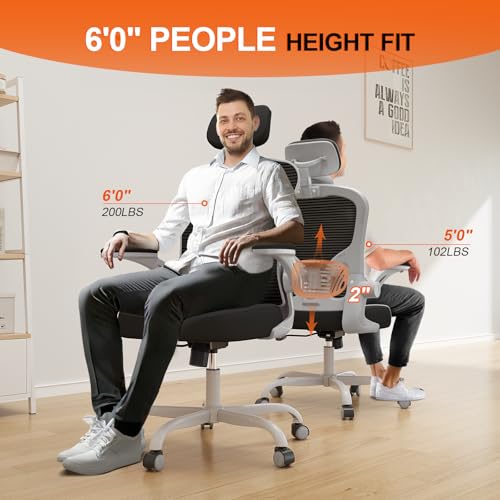 Black Ergonomic High Back Desk Chair with Flip-up Armrests K187783
