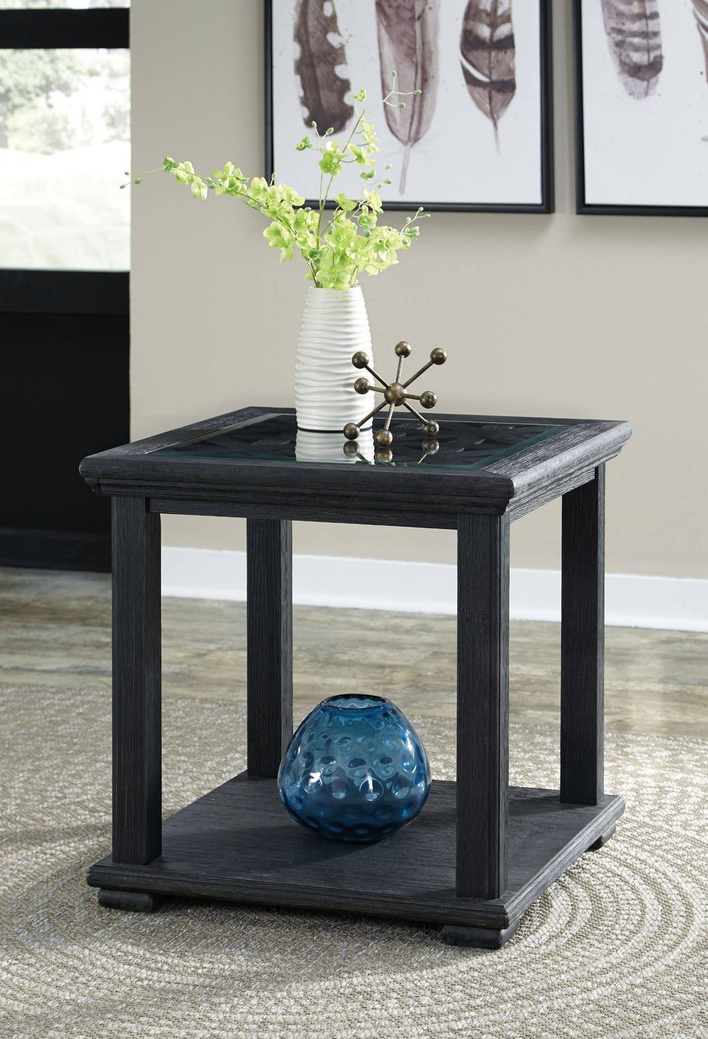 Black Square End Table O98050