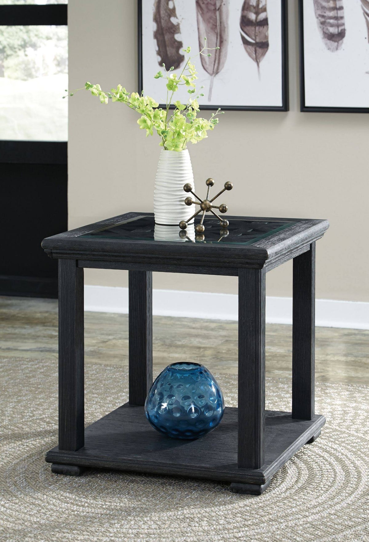 Black Square End Table O98050