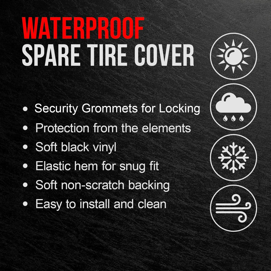 Black 28 Inch Tire Covers V6635