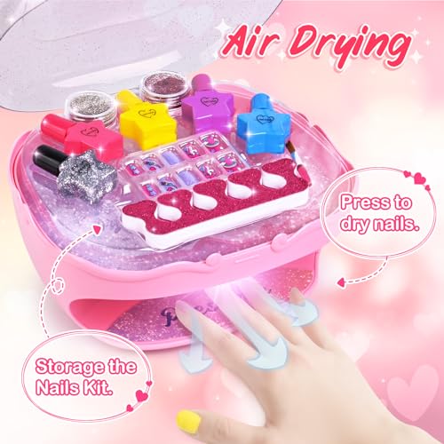 Nail Polish Kit with Pink Nail Dryer P60432