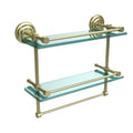 Double Glass Shelf with Towel Bar Satin Brass B5770