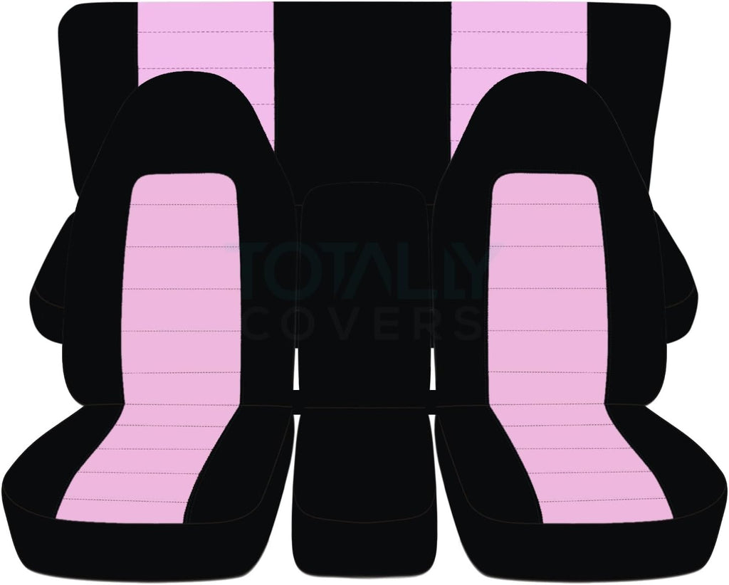 Black & White Two-Tone Truck Seat Covers Full Set D9231