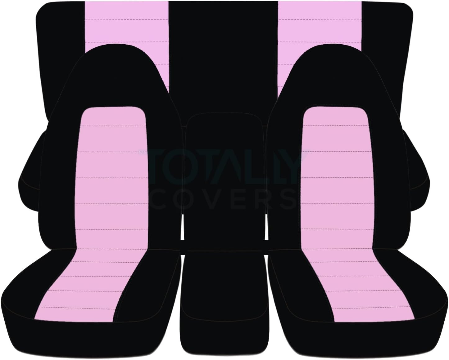 Black & White Two-Tone Truck Seat Covers Full Set D9231