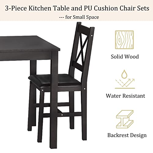 Brown 3 Piece Wooden Dining Table Set F37591