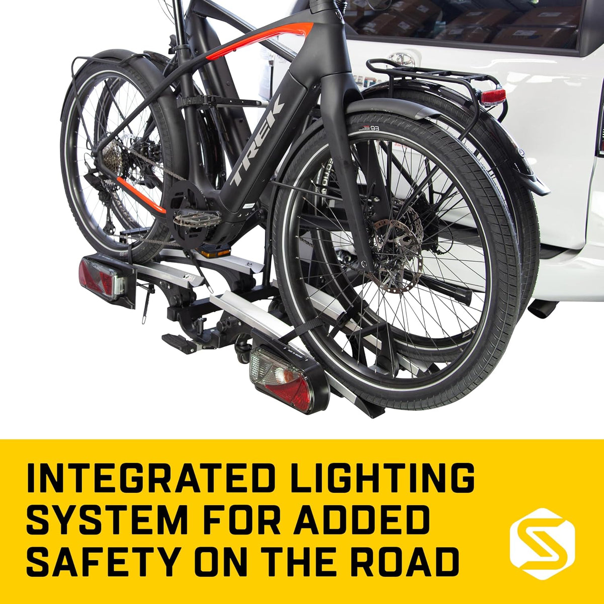 2 Bike Motorized Hitch Rack with Electric Rear Lights C236627