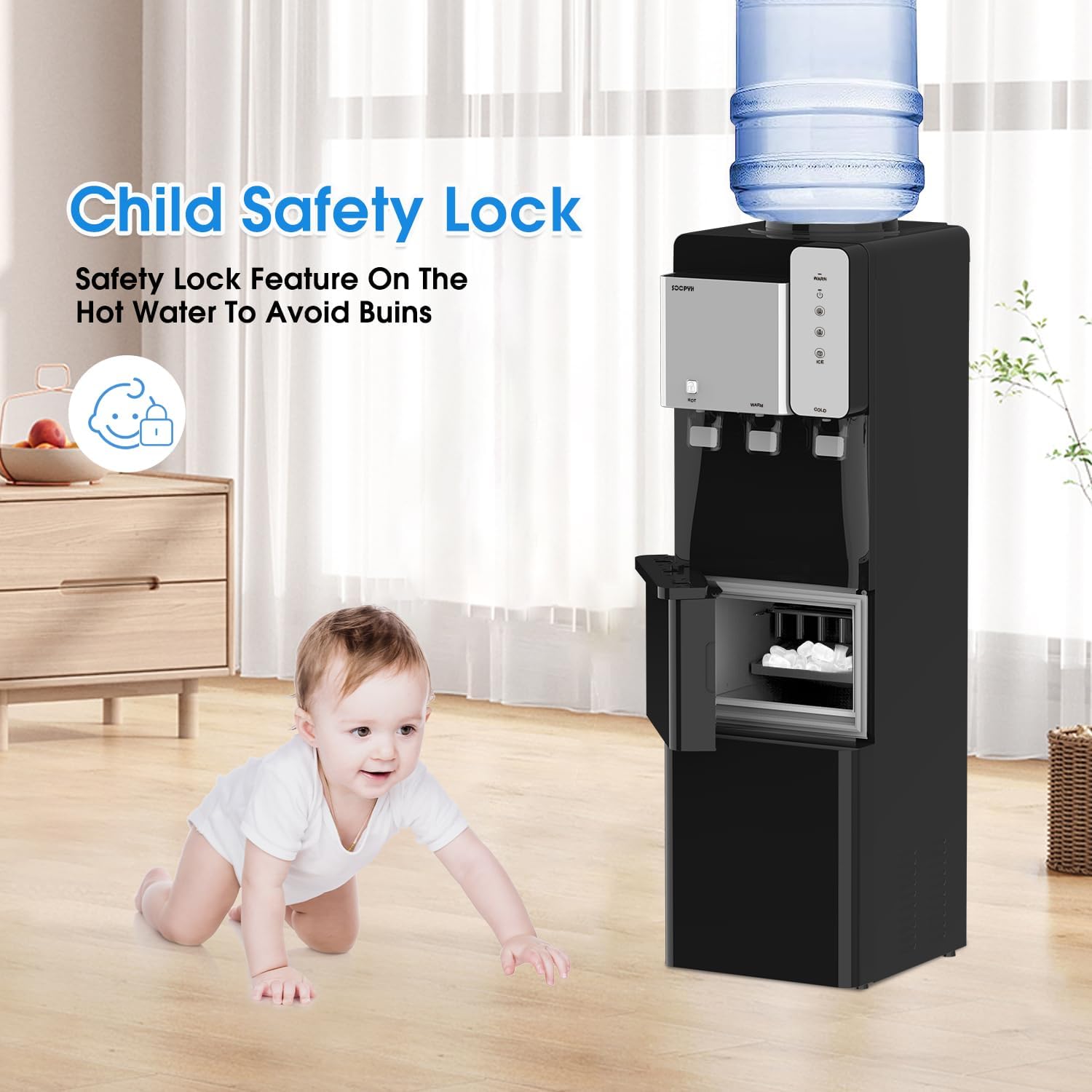 Water Cooler Dispenser with Ice Maker 5 Gallon Top Load I431234