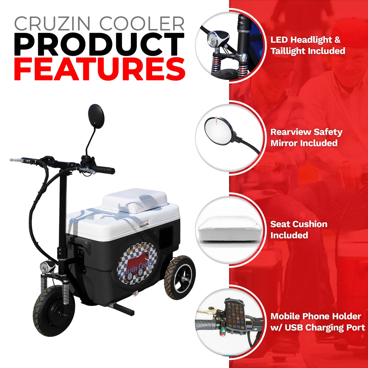 Motorized Ice Chest Scooter, 13 MPH Top Speed F82543