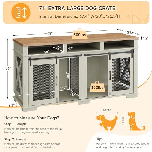 71" Dog Crate with 3 Storage Drawers & Removable Divider N237611