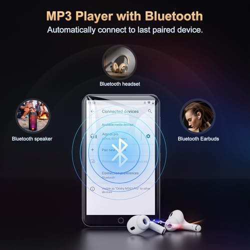 80GB MP3 Player with Bluetooth and WiFi, 4.0" IPS Touch Screen Android Player (Black) T77822