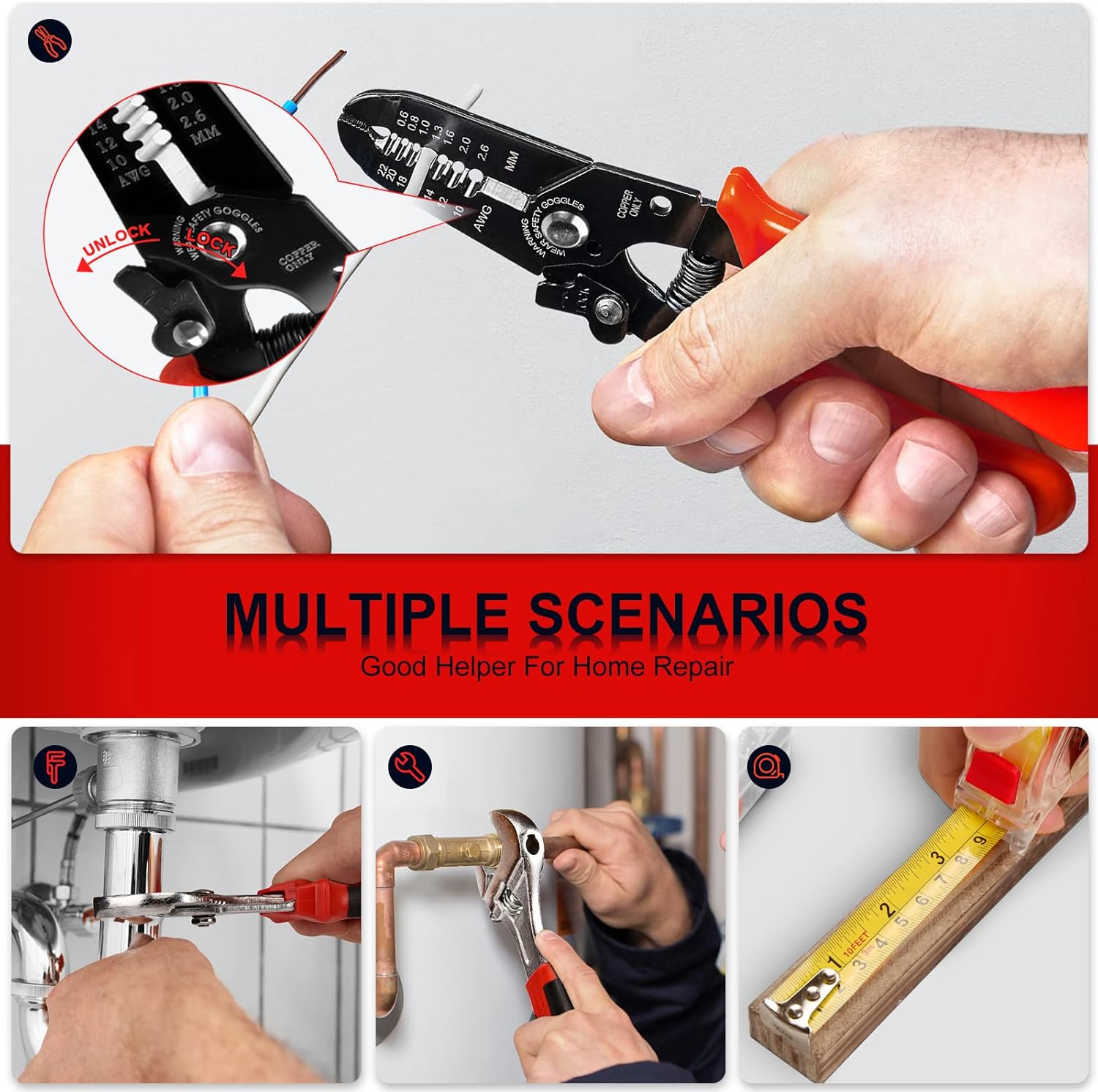 287PCs Hand Tool Set with Hammer, Pliers, Ratchet Wrench, Socket, Tool Box Case S421606