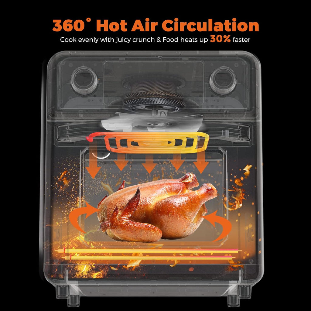 16-Quart 10-in-1 Air Fryer Toaster Oven Combo with Rotisserie Q98622
