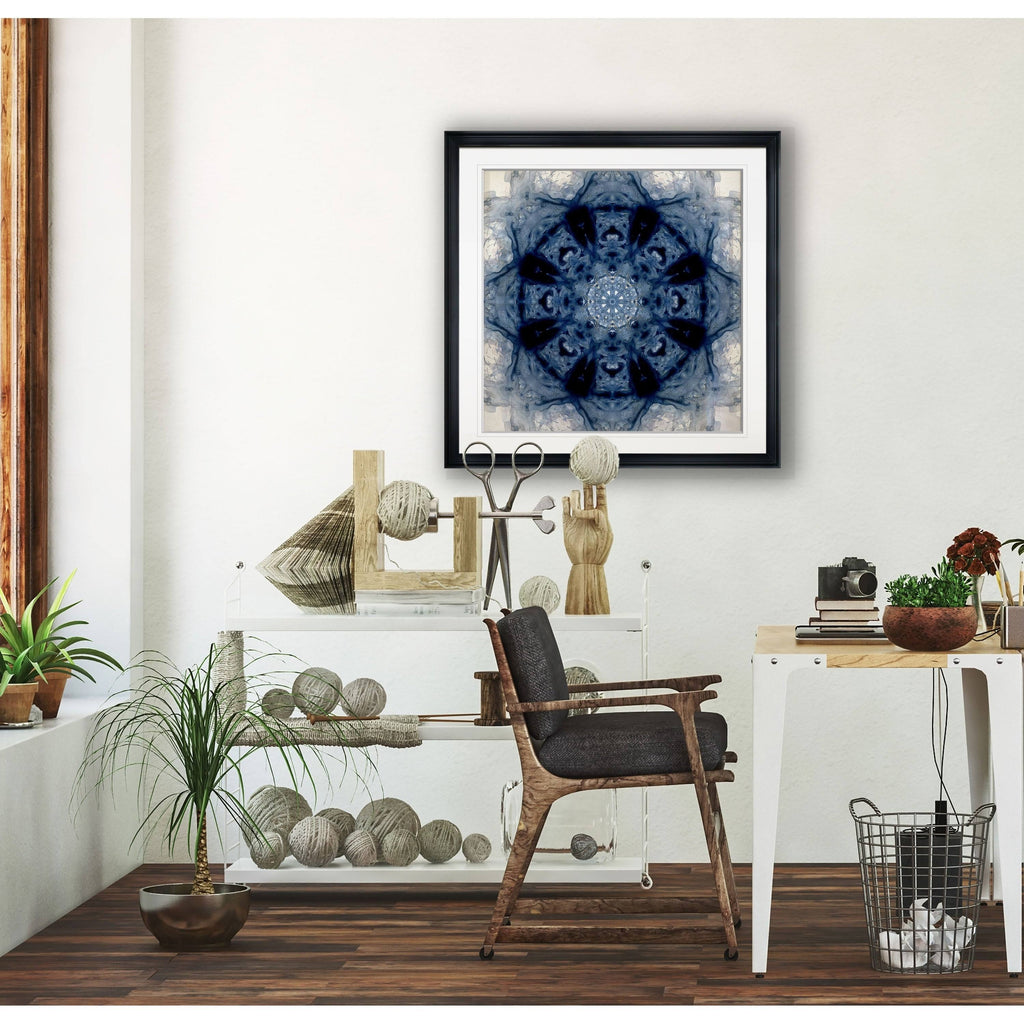 Indigo Framed Giclee Print 38x38 C7821