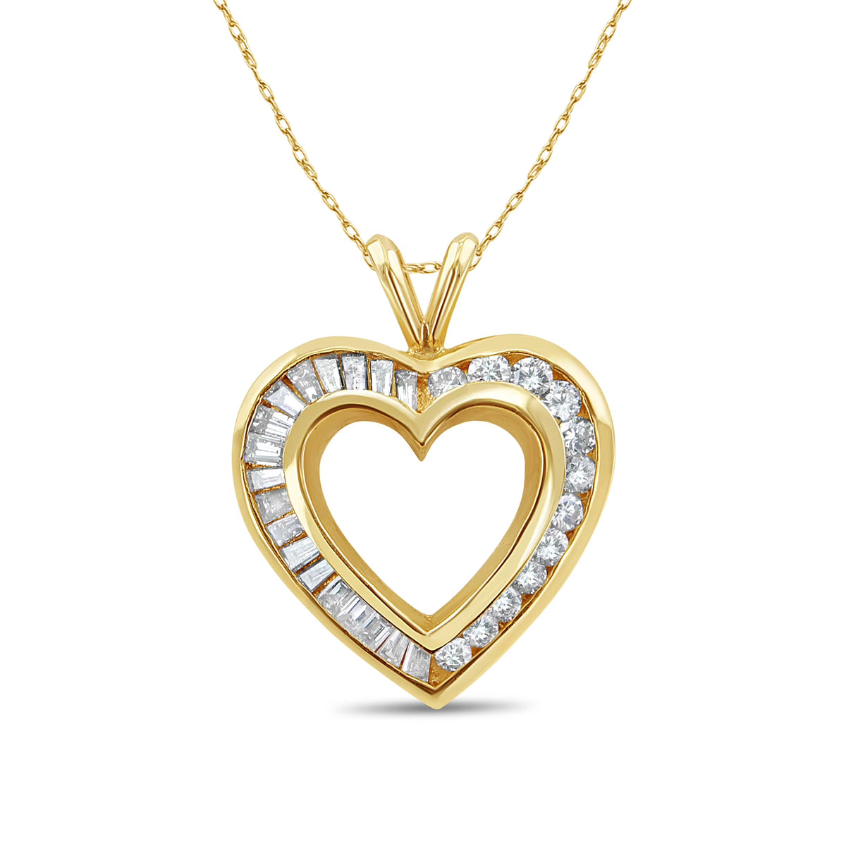 14k Yellow Gold Heart Shaped Necklace V783
