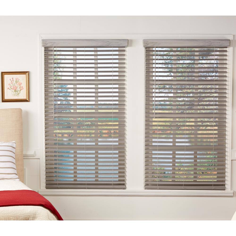 Room Darkening Cordless Faux Wood Blind 52.25 in. W x 64 in. L A5556