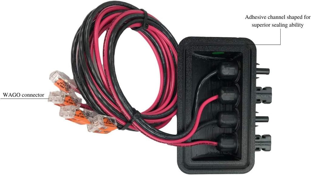 2ft 4 Ports Cable Wire Entry Housing for Solar Panels W13633