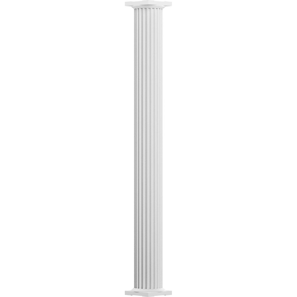 8x22 x 10& Endura-Aluminum Column, Round Shaft, Non-Tapered, Fluted, Primed, Ready for Paint w/ Cap P829670
