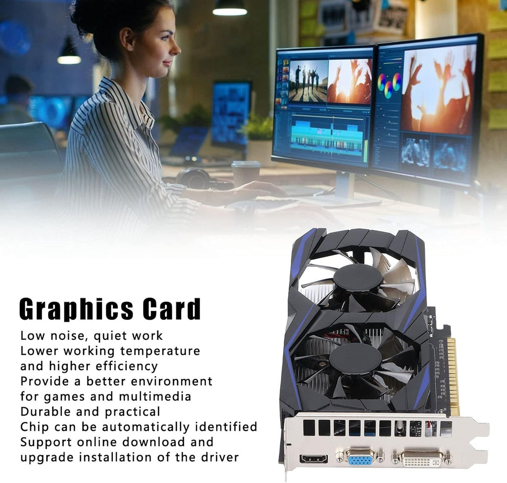 4G DDR5 128bit 640 Units 700MHz Dual Fan Desktop Computer Graphics Card with PCI Express 2.0 D27111