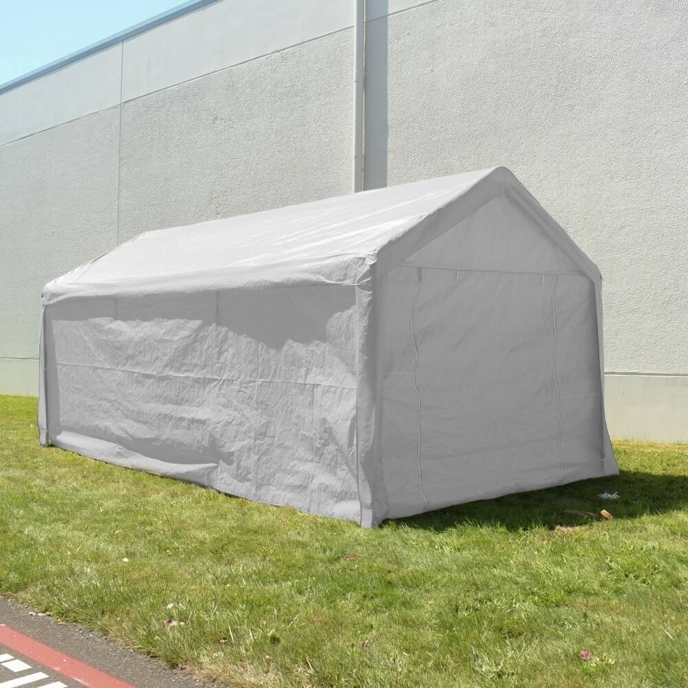 Heavy Duty Outdoor Canopy Carport Tent 10 x 20 ft White D863589
