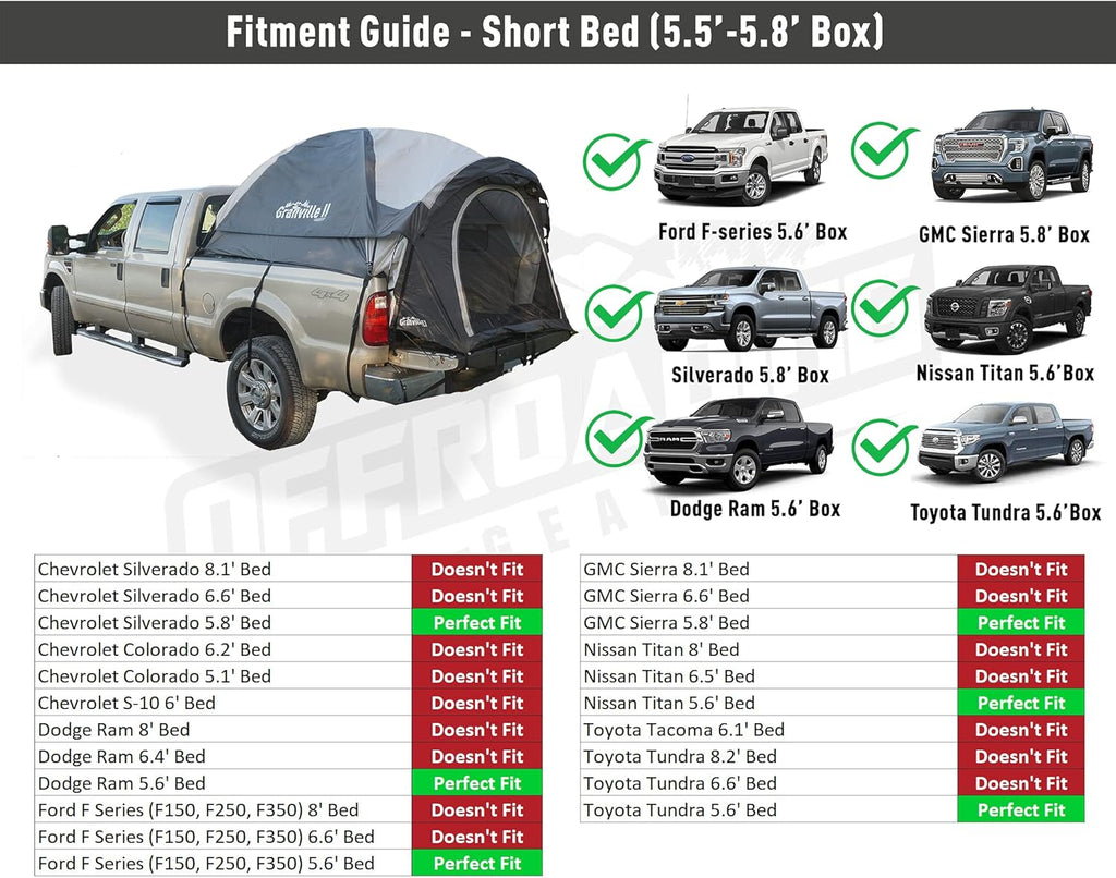 Pickup Truck Bed Tent with Front Awning Z91649