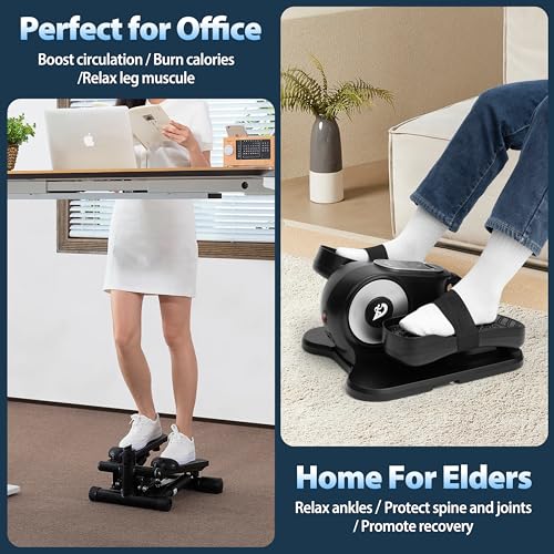 Under Desk Elliptical Machine with Remote, 12 Speed Levels, Quiet Portable Machine H322