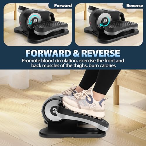 Under Desk Elliptical Machine with Remote, 12 Speed Levels, Quiet Portable Machine H322