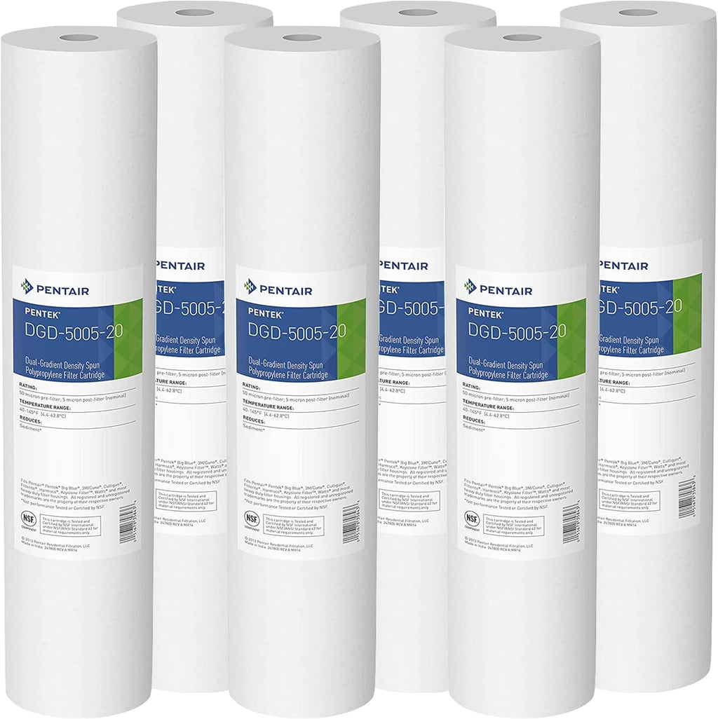 20-Inch 5 Micron Spun Polypropylene Sediment Water Filter, Pack of 6 S3571
