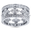 3ct Diamond Vintage Style Eternity Ring 14K White Gold R81793