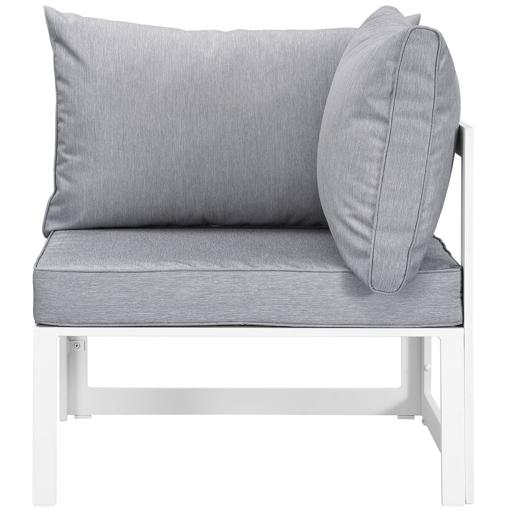 White Grey Fabric Outdoor Patio Sectional Sofa Set W1658