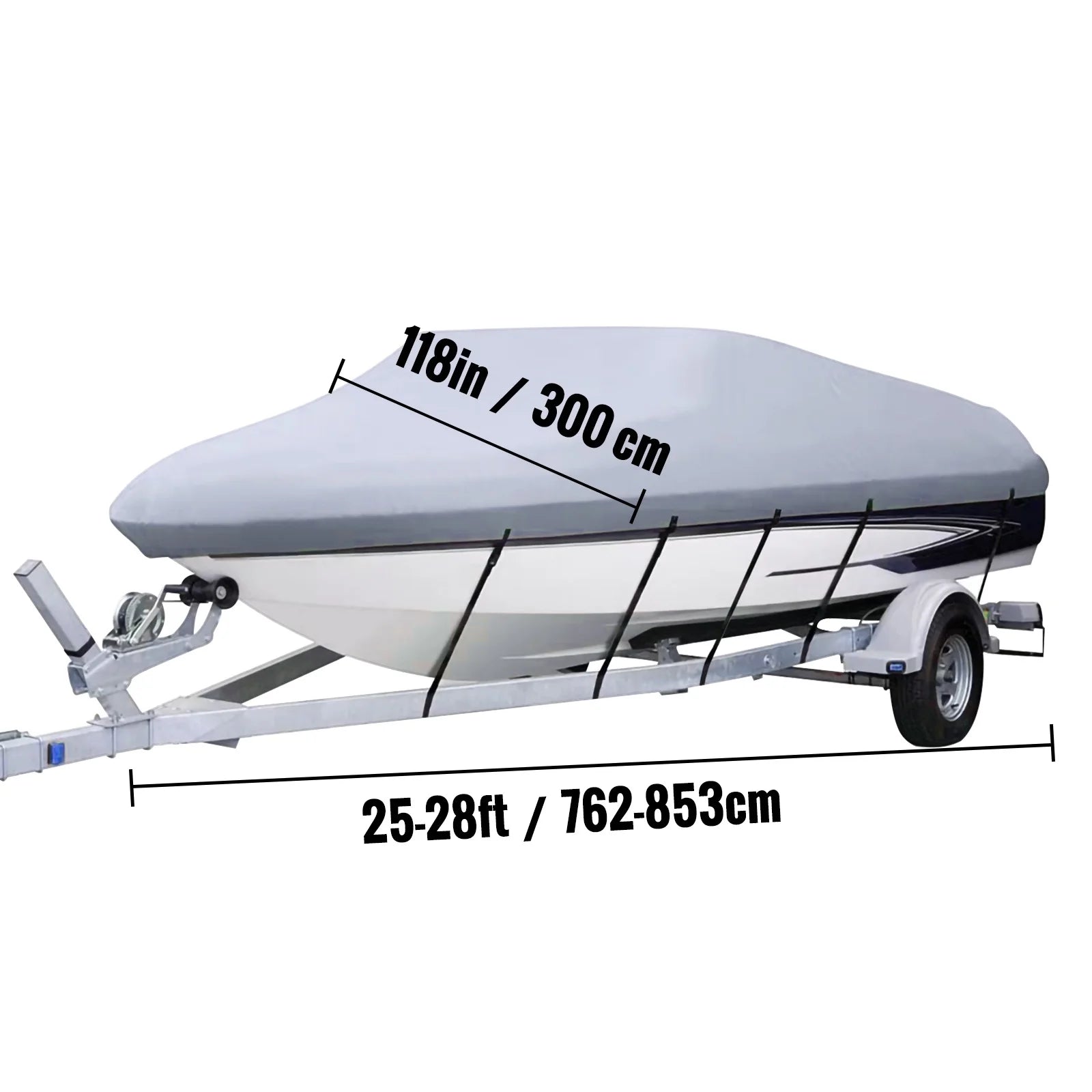 Heavy Duty 210D Marine Grade Polyester Waterproof Boat Cover F3576