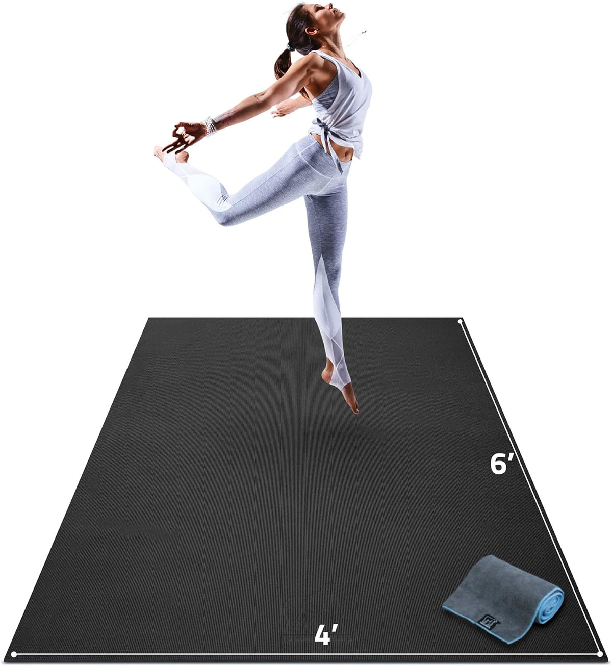 Large Non-Slip Yoga Mat 6' x 4' x 8mm U5529
