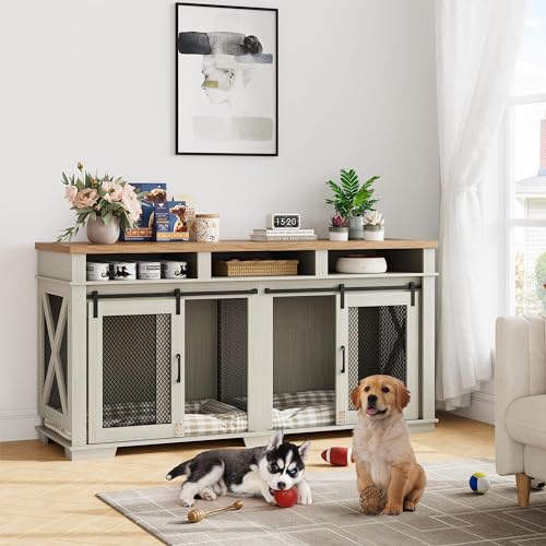71" Dog Crate with 3 Storage Drawers & Removable Divider N237611