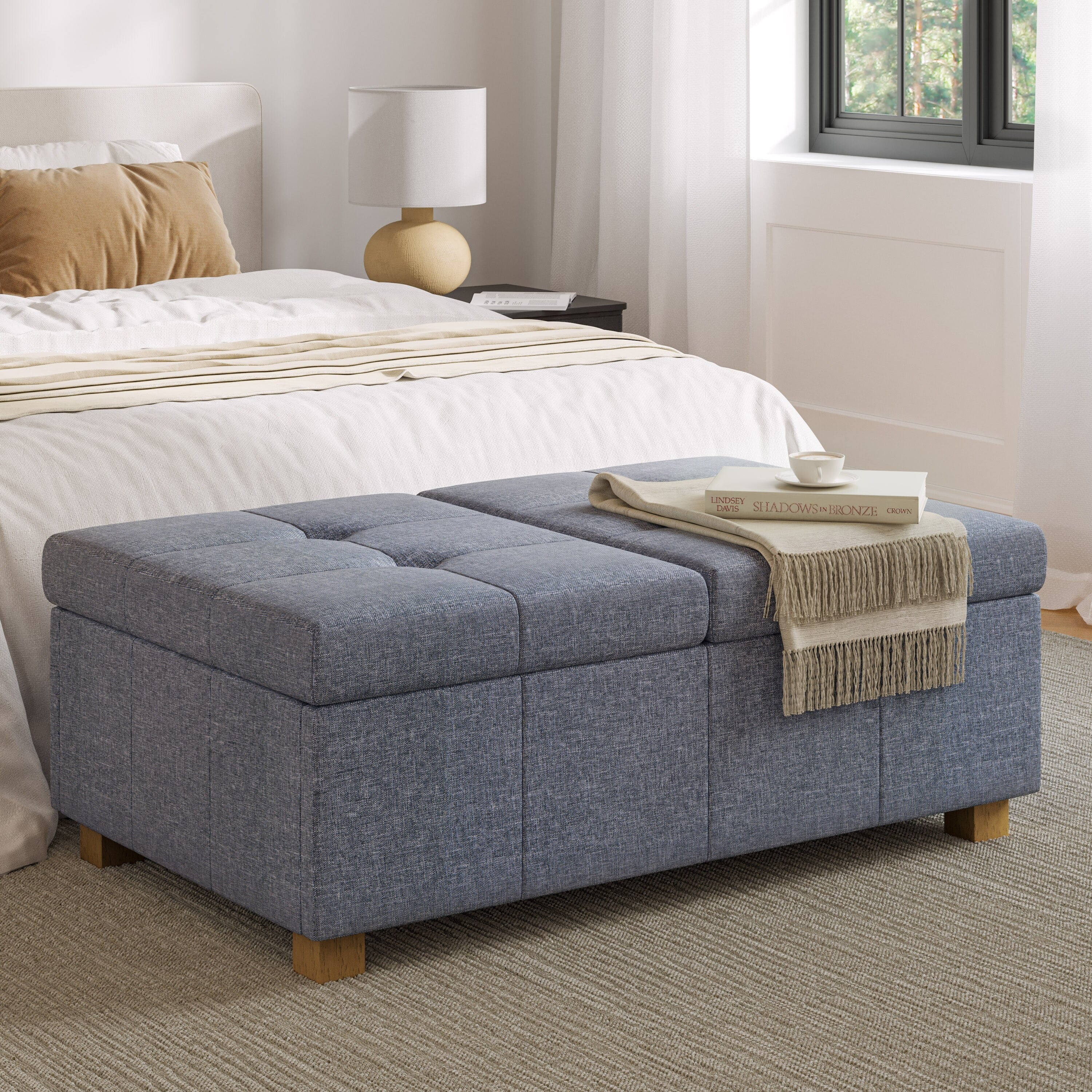 Double Storage Ottoman Bench V10090