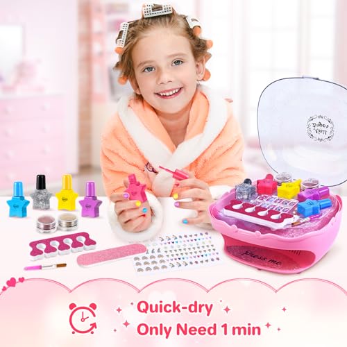 Nail Polish Kit with Pink Nail Dryer P60432