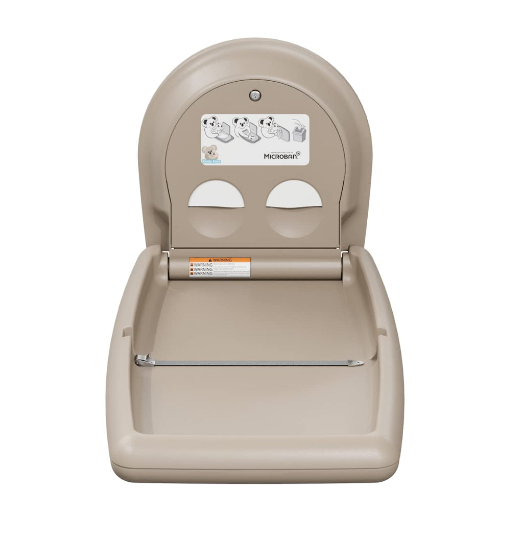 Beige Vertical Surface-Mounted Baby Changing Station-Table O747