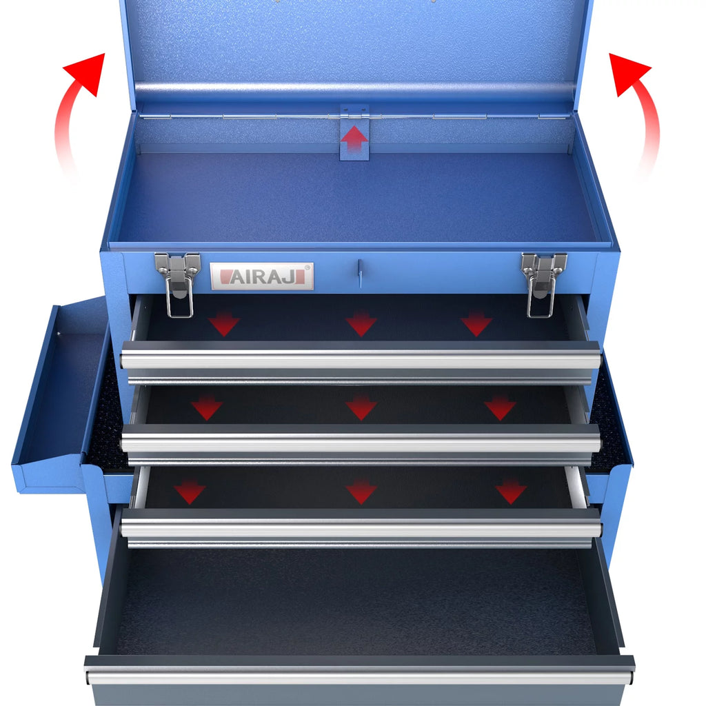 Trolly Tool Chest Rolling Tool Cabinet Detachable 4 Drawer with Adjustable Shelf Wheels M679