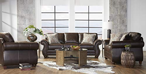 Brownie Faux Leather Sofa & Loveseat Set D5845