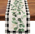 Black White Buffalo Plaid Check Table Runner 13 x 90 Inches K30061
