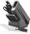 12 Piece German Stainless Steel Knife Block Set with Built-in Sharpener, Black V552744