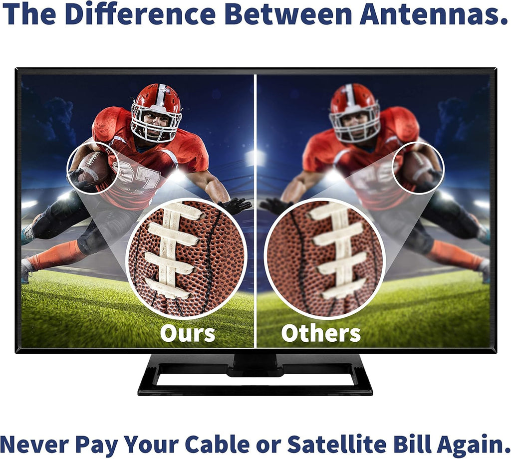 150 Miles Outdoor TV Antenna with 60FT RG6 Cable K9164