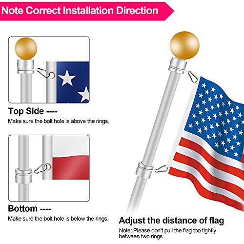 2 Pcs 360° Rotating Aluminum Alloy Flag Pole Rings for 1 Inch Diameter K4108