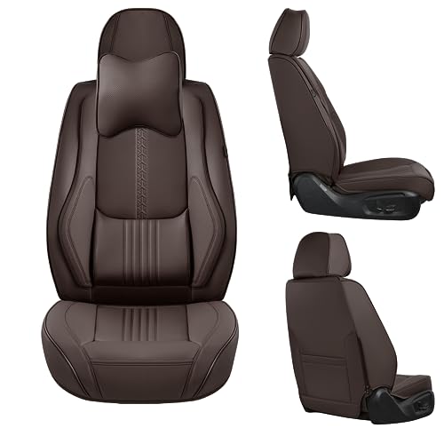 Black&Navy Waterproof Leather Car Seat Covers Full Set L807