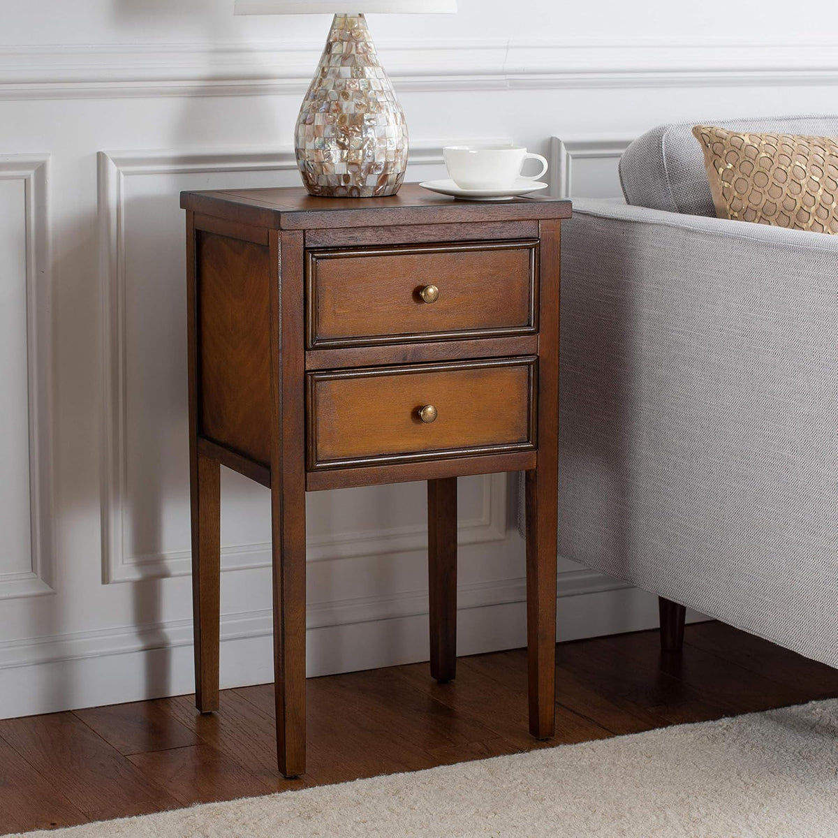 French Grey End Table T607