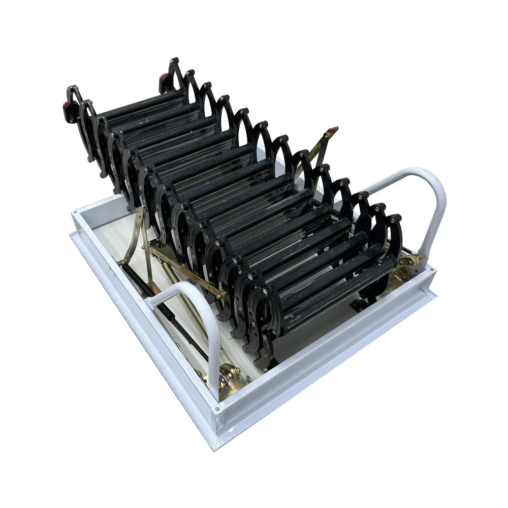 Black 13 Steps Ceiling Mounted Telescopic Loft Ladder U8451