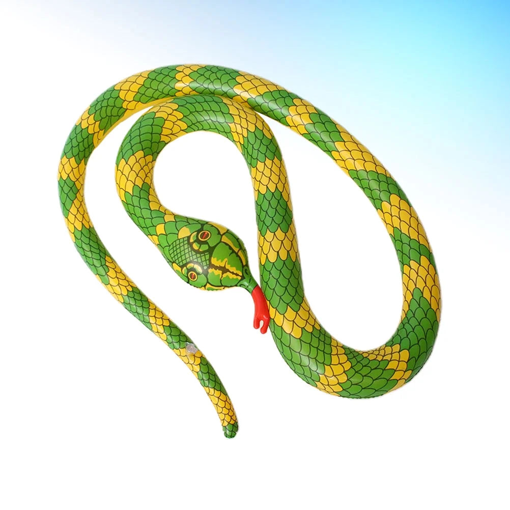 Yellow Simulate Inflatable Snake Model Toys W866617