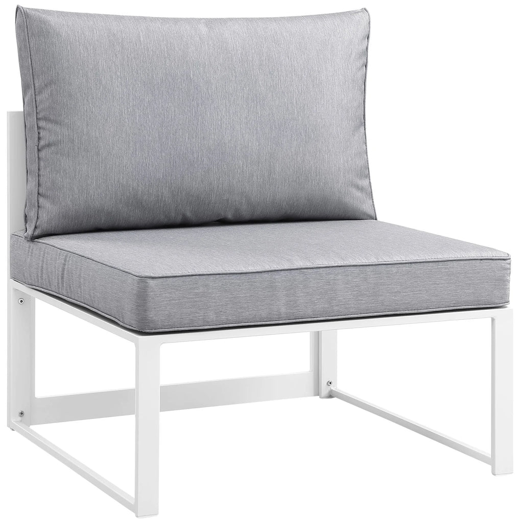 White Grey Fabric Outdoor Patio Sectional Sofa Set W1658