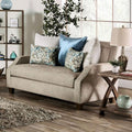 Beige & Teal Chenille Loveseat O796740