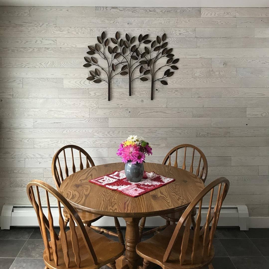 Oak Wooden Wall Planks, Peel and Stick, 3x22, 20 Sq. ft. Y833
