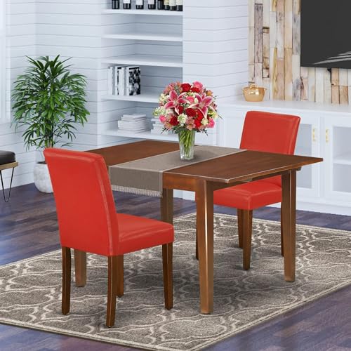 5 Piece Black Faux Leather Dining Room Set with Rectangle Table and Butterfly Leaf B64308