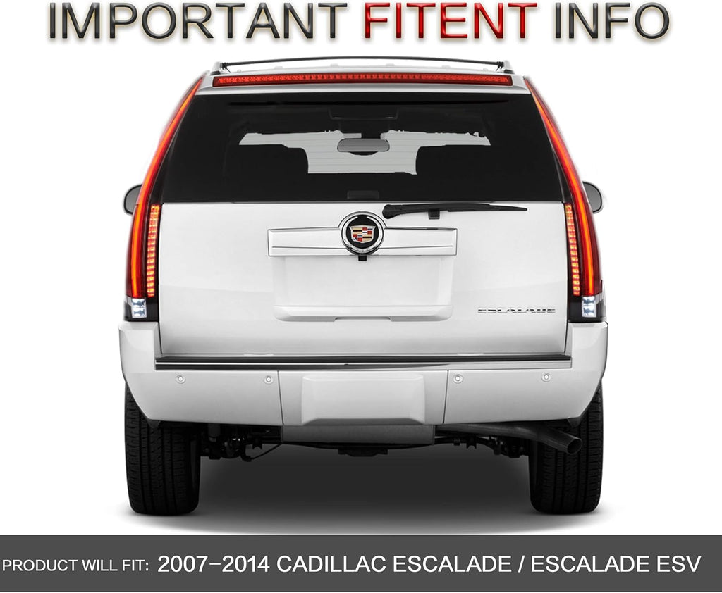 Red Clear Tail Lights for 2007-2014 Cadillac Escalade ESV 3rd Gen SUV K1022